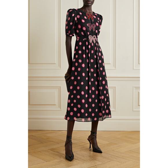 SALONI Jamie Heart Embellished Midi dress size US 4 - Picture 2 of 6